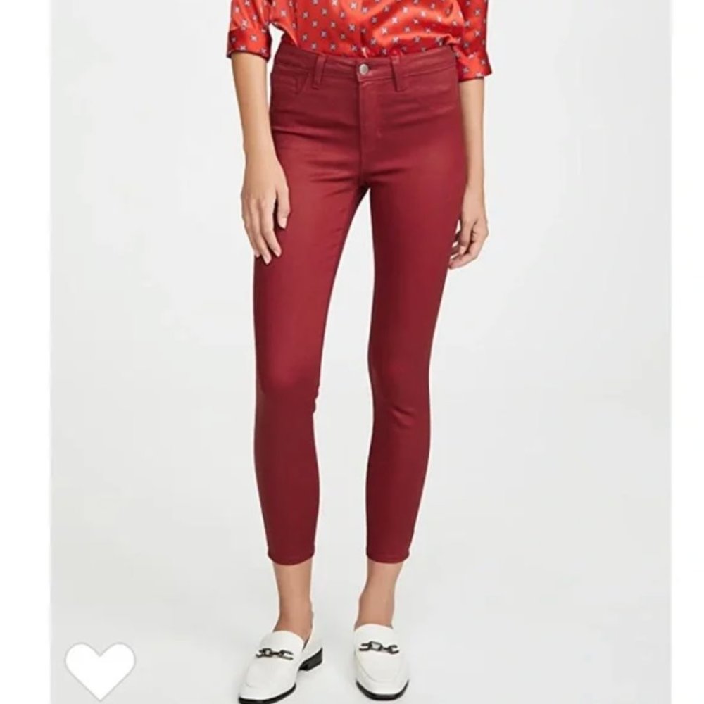 L'AGENCE Margot High Rise Skinny Jeans in Wine